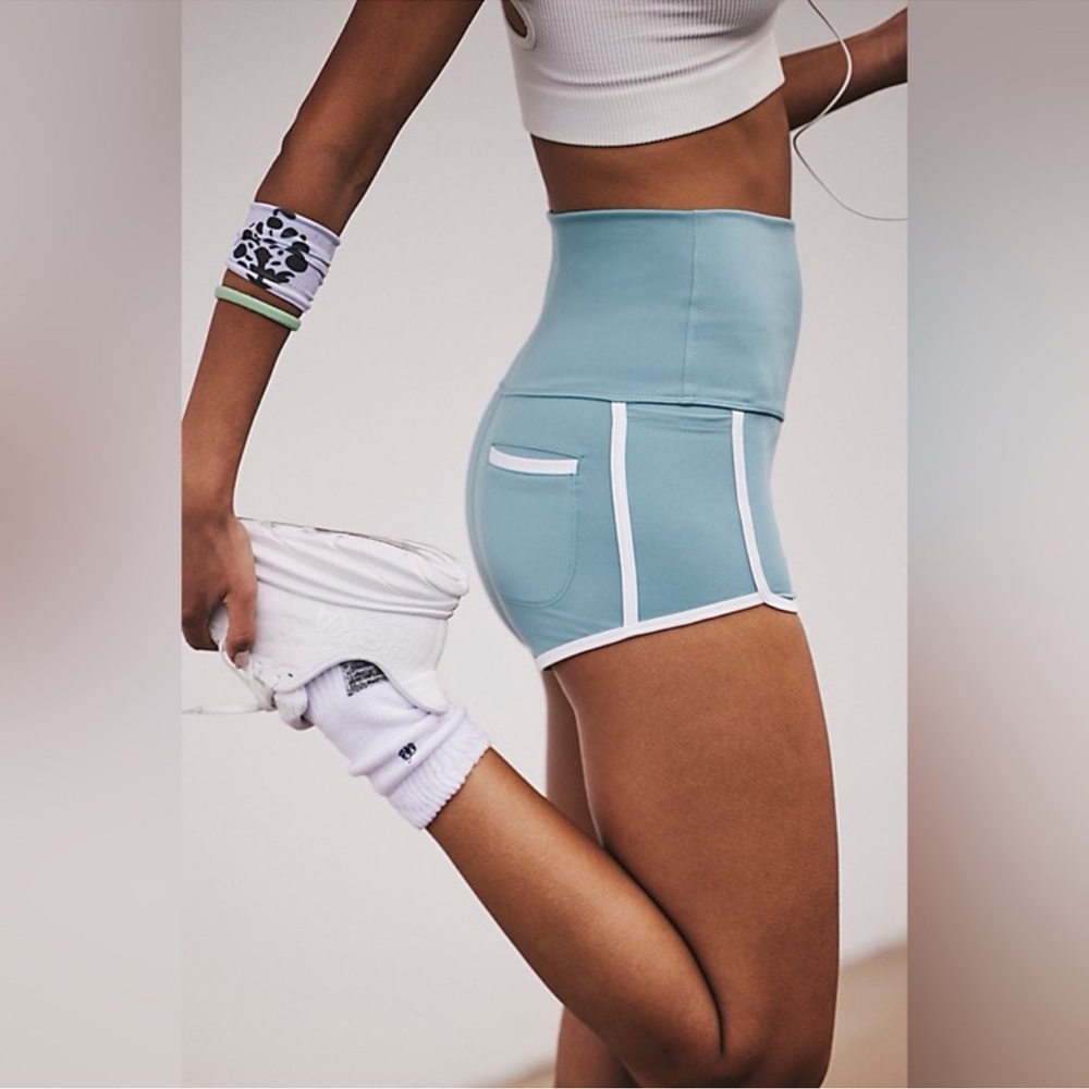 FREE PEOPLE  Island Time Shorts in Aqua NWOT $58